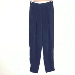 Babette Elastic Waist Pants Small Tapered Leg Ribbed Purple